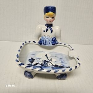 Vintage 50s/60s Japan Handpainted Dutch Boy Ashtray